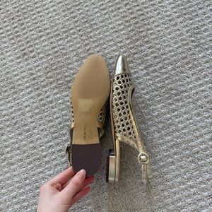 J. Crew Metallic Gold Heeled Sandals